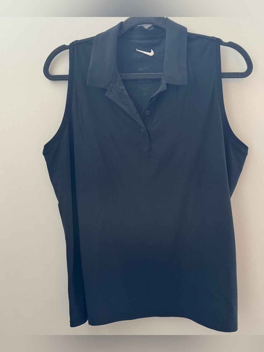 Nike Dri-FIT Black Sleeveless Golf Polo Tank Top Size Ln